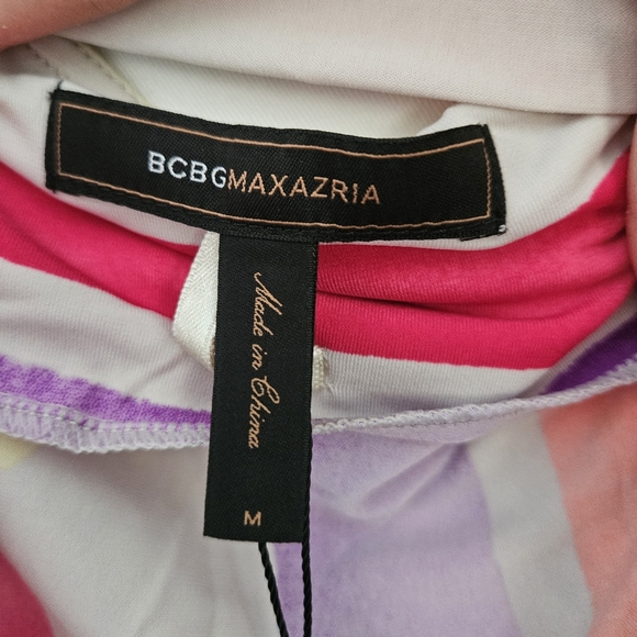 BCBGMaxazria Y2K Retro V-Neck Multi-colored Halter Top Size Medium - Picture 5 of 7